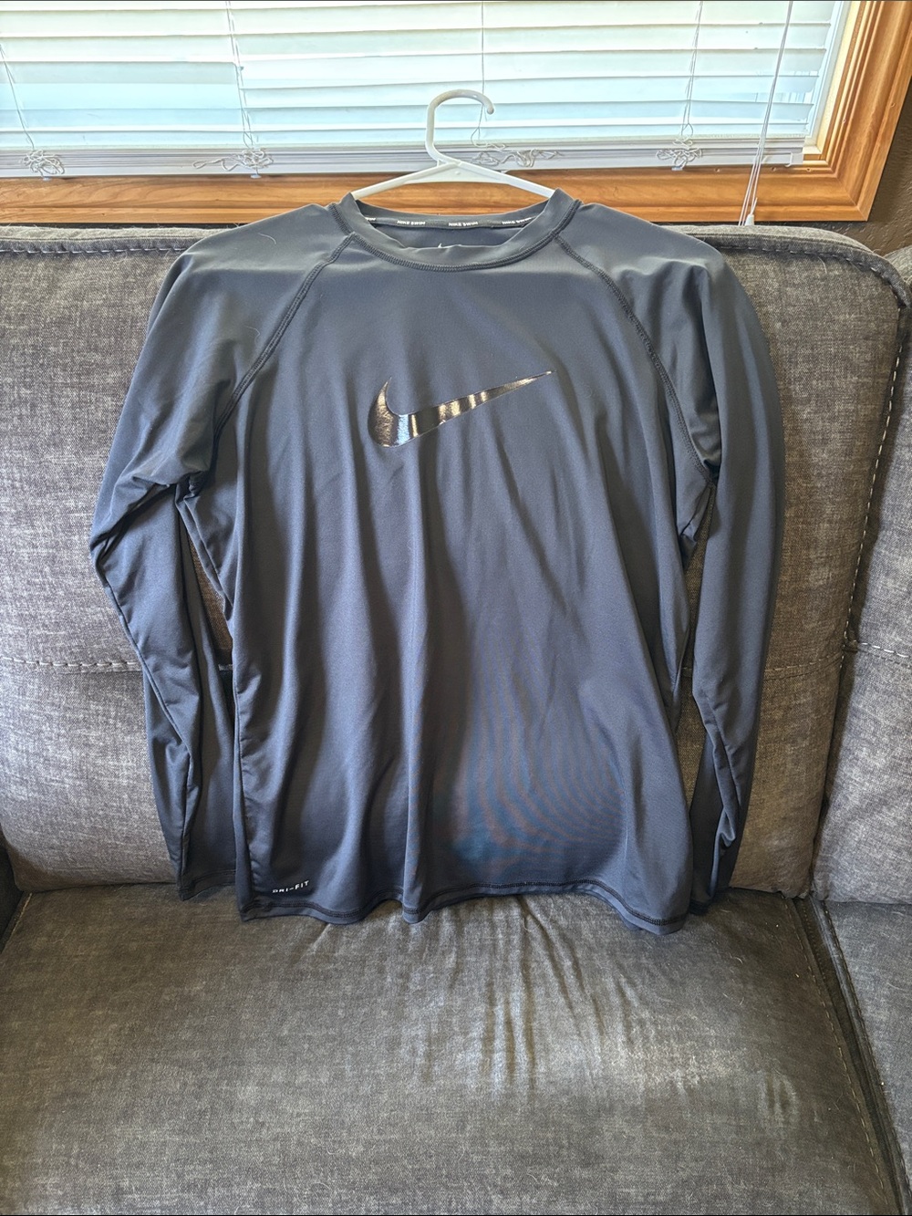 Nike Dark Gray Black Long-Sleeve Swim Coverup